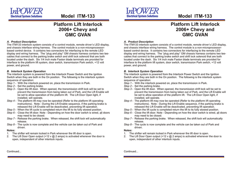 InPOWER ITM-133 User manual