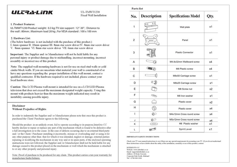 ULTRA-LINK UL-TMWT1230 Installation