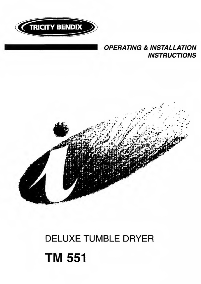 Tricity Bendix TM 551 Operating & installation instructions