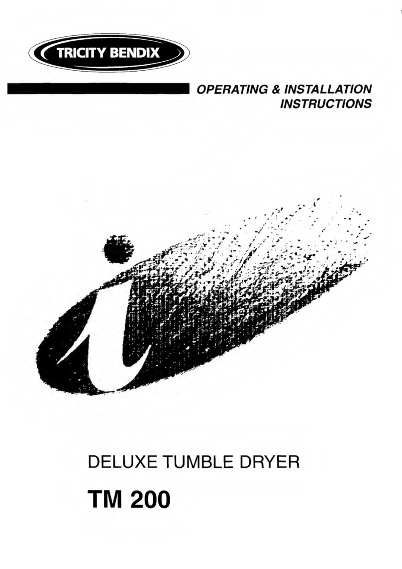 Tricity Bendix TM 200 Operating & installation instructions