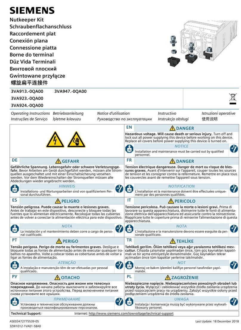 Siemens 3VA913-0QA00 Series operating instructions