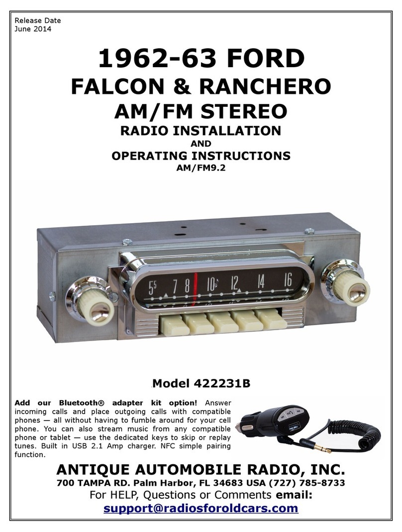 Antique Automobile Radio 422231B Installation and operating instructions Antique Automobile Radio 422231B Installation and operating instructions