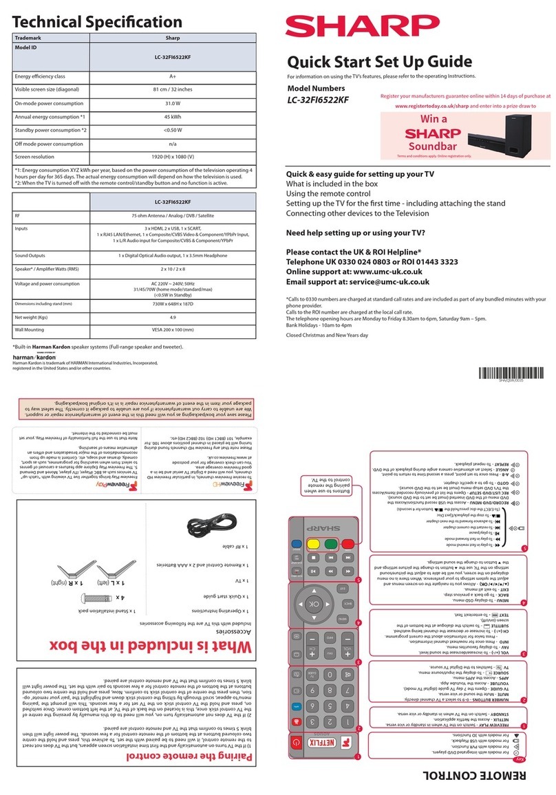 Sharp LC-32FI6522KF Operator's manual