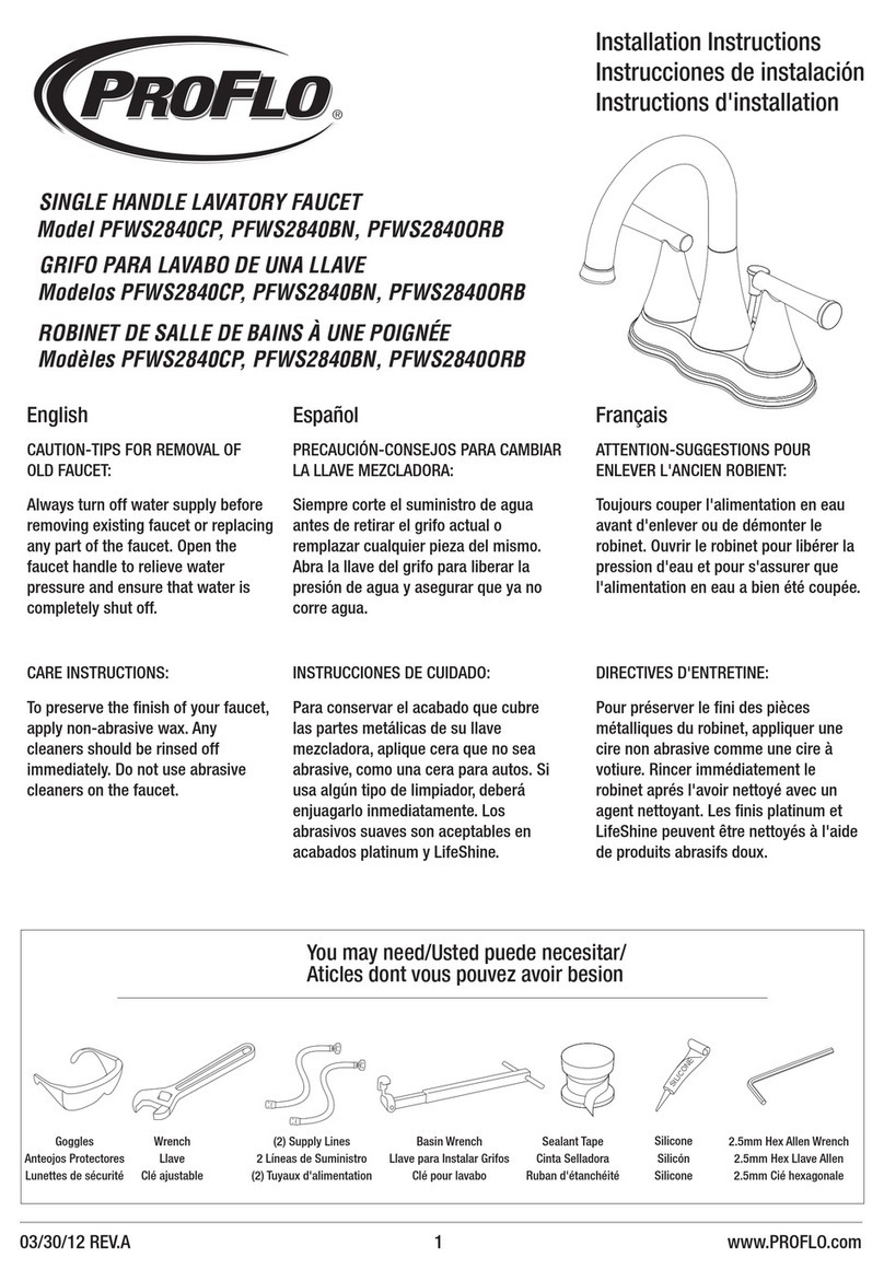 ProFlo PFWS2840CP installation instructions