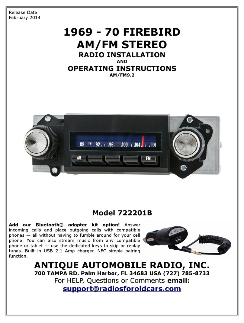 Antique Automobile Radio 722201B operating instructions