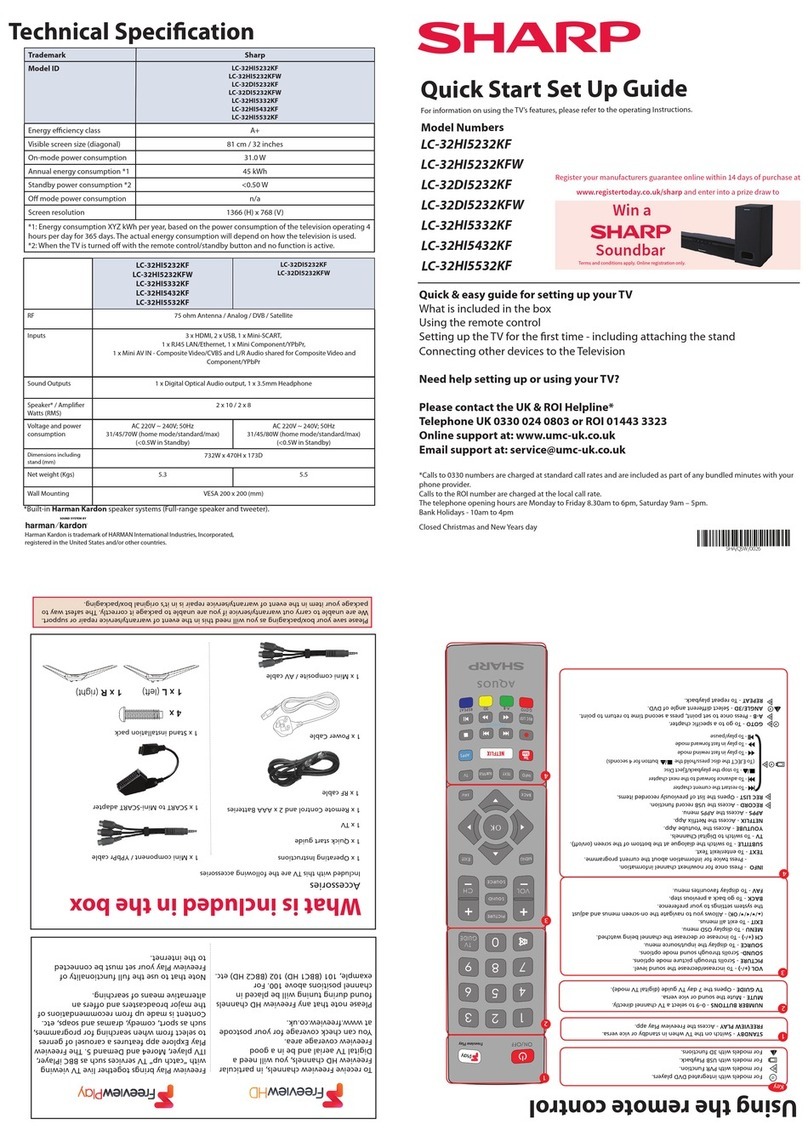 Sharp LC-32HI5232KFW User manual