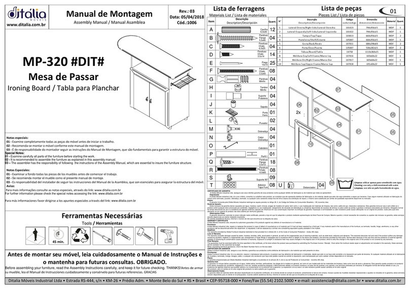 Ditalia Móveis DIT MP-320 Assembly manual Ditalia Móveis DIT MP-320 Assembly manual