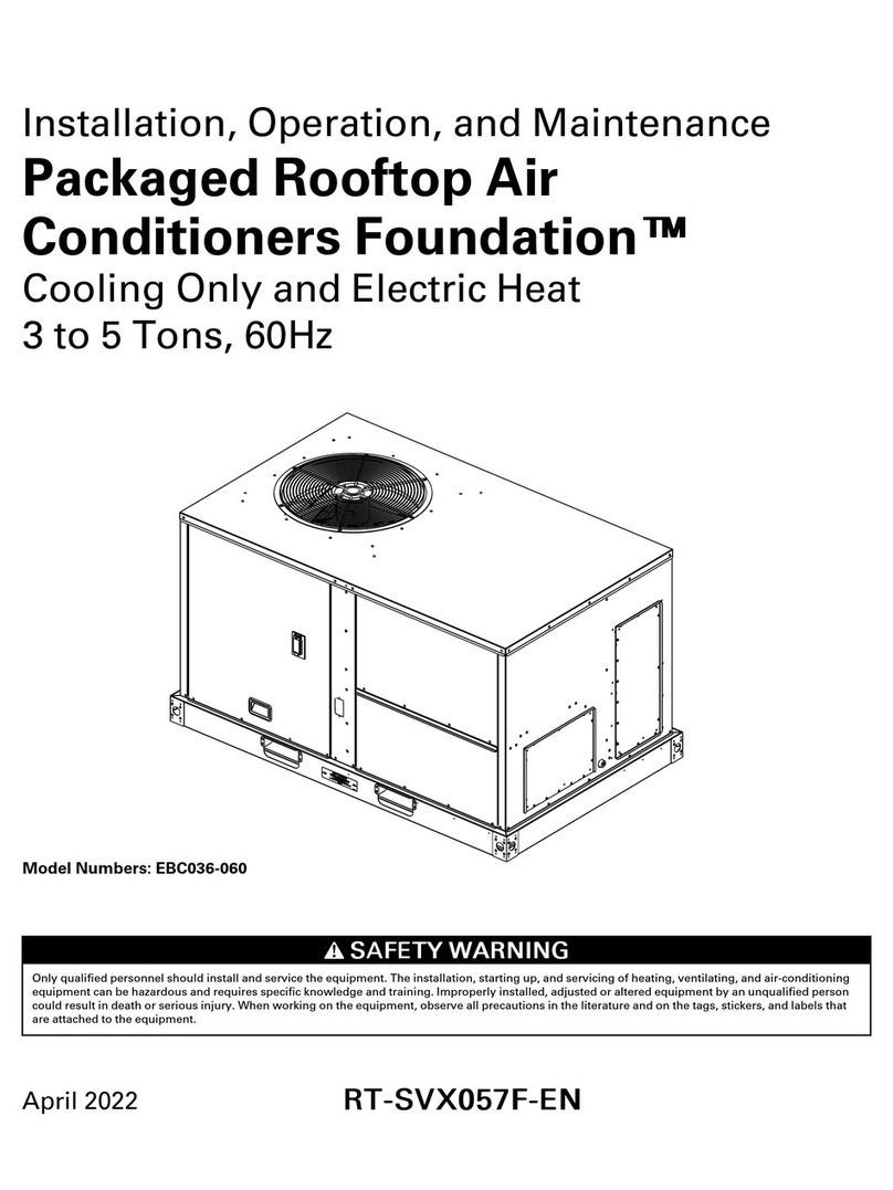 Trane EB 036 Series Installation and operating instructions