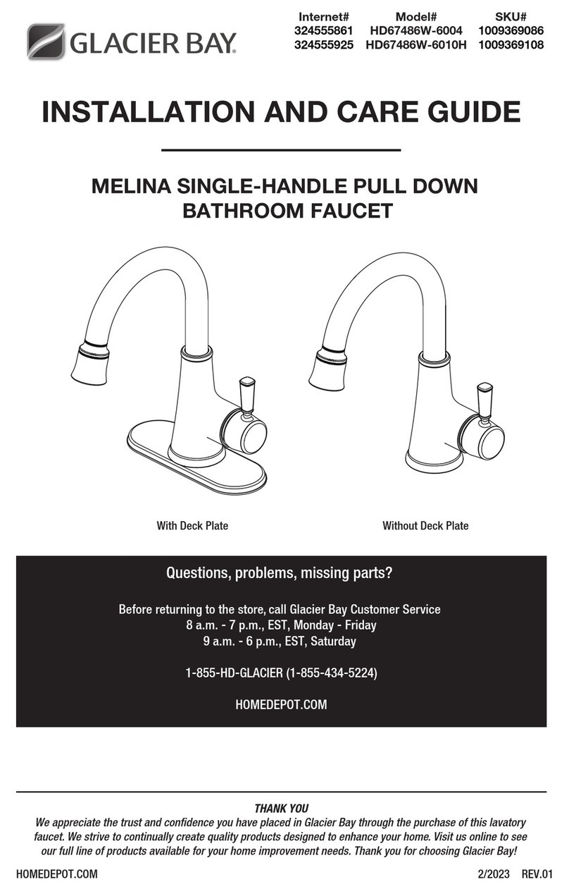 Glacier bay MELINA HD67486W-6004 Installation and care guide Glacier bay MELINA HD67486W-6004 Installation and care guide