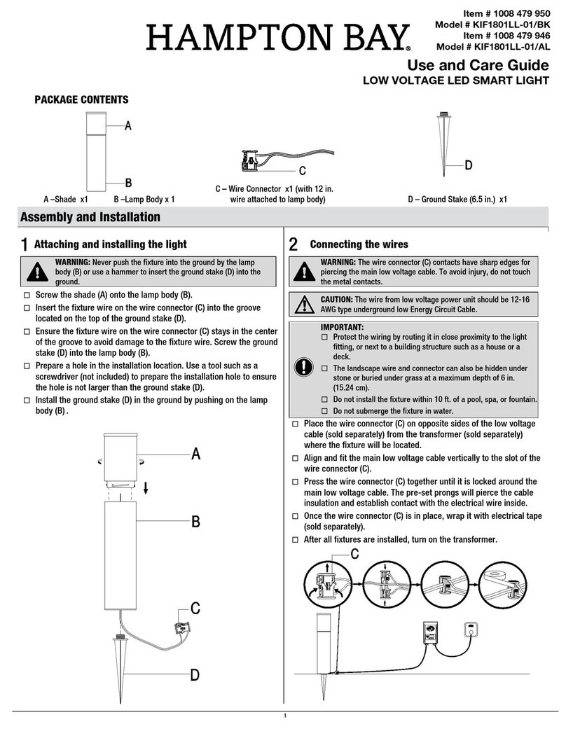 HAMPTON BAY KIF1801LL-01/BK User manual