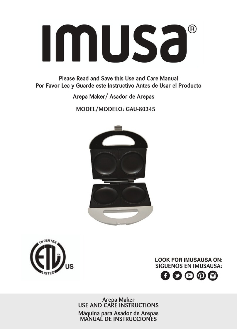 Imusa Arepa Maker use and care manual