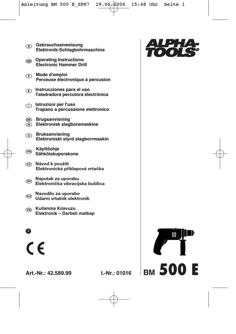 Alpha tools BM 500 E User manual
