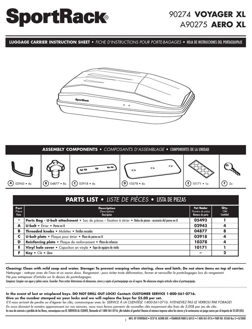 SportRack VOYAGER XL instruction sheet