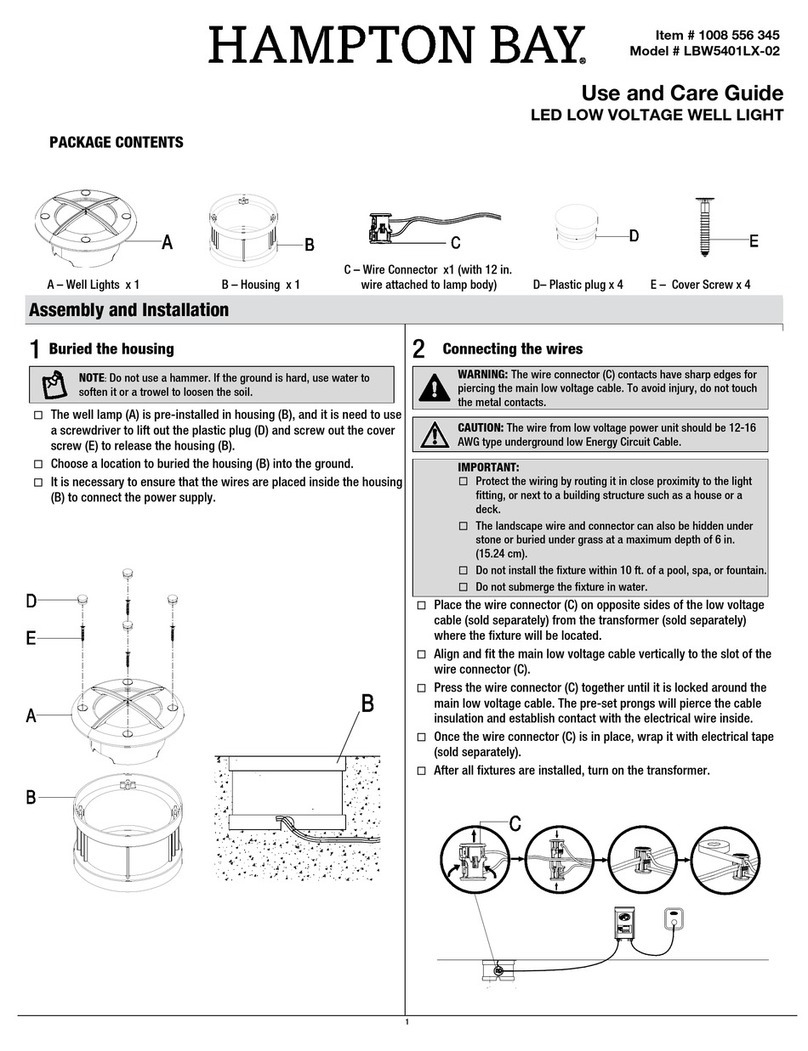 HAMPTON BAY LBW5401LX-02 Use and care guide