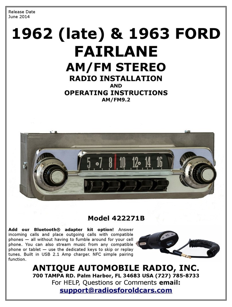 Antique Automobile Radio 422271B Installation and operating instructions