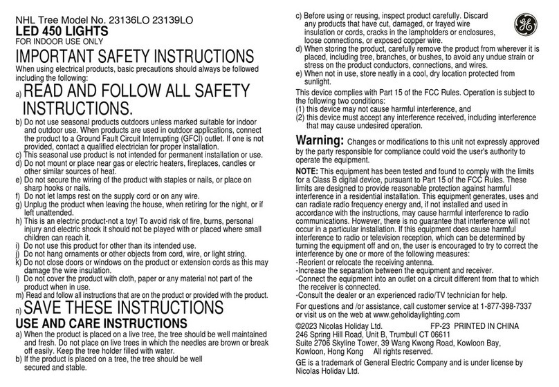 GE NHL Tree 23136LO User manual