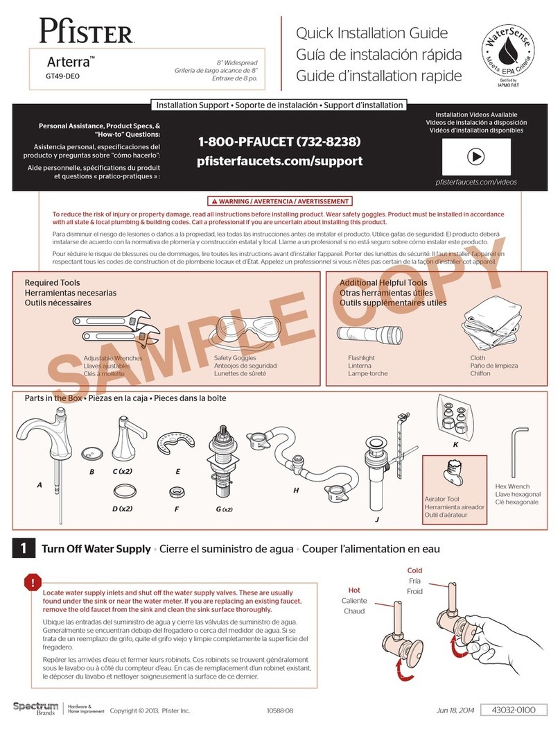Spectrum Brands Pfister Arterra GT49-DE0 User manual