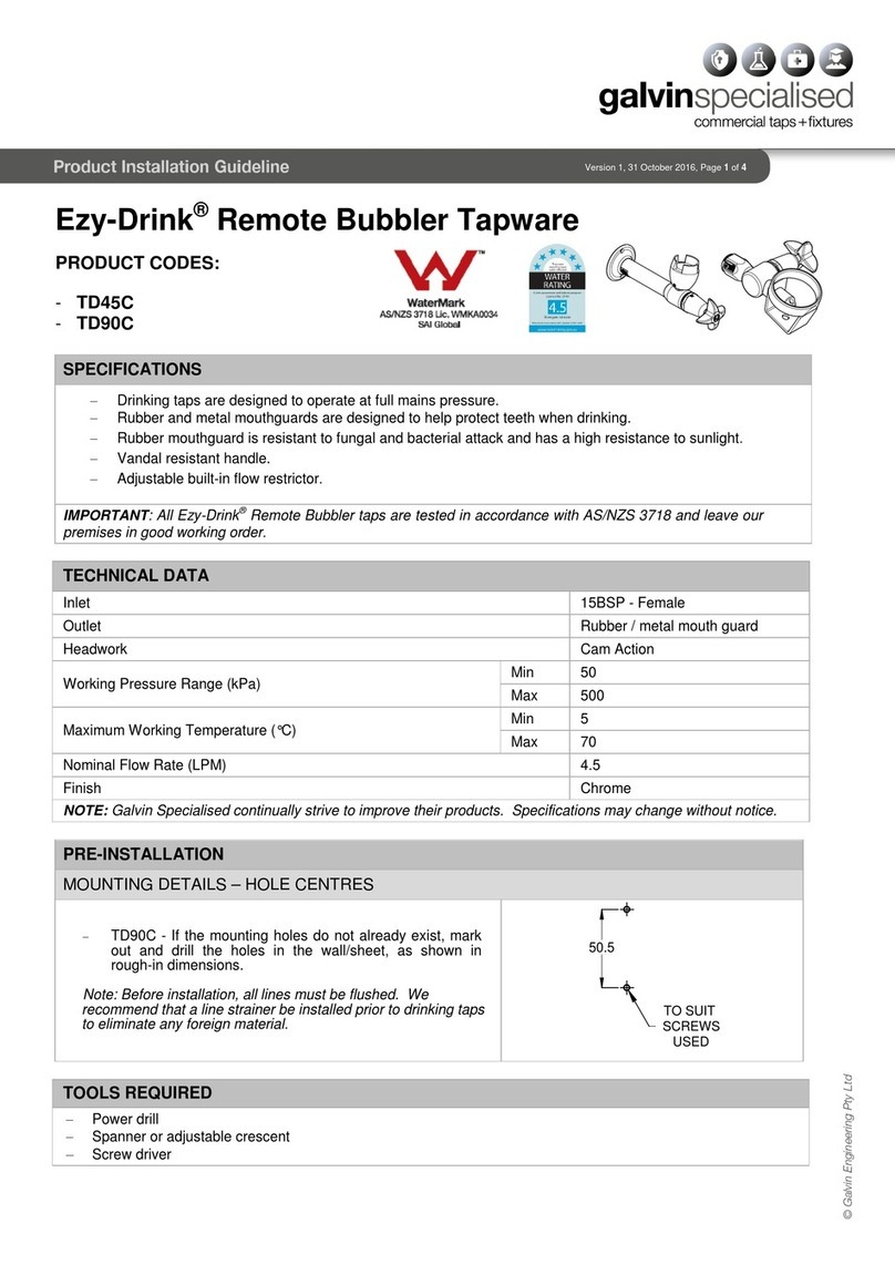 Galvin Specialised Ezy-Drink TD45C Instruction sheet