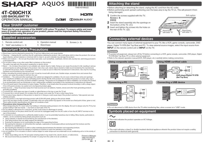 Sharp AQUOS 4T-C60CH1X User manual