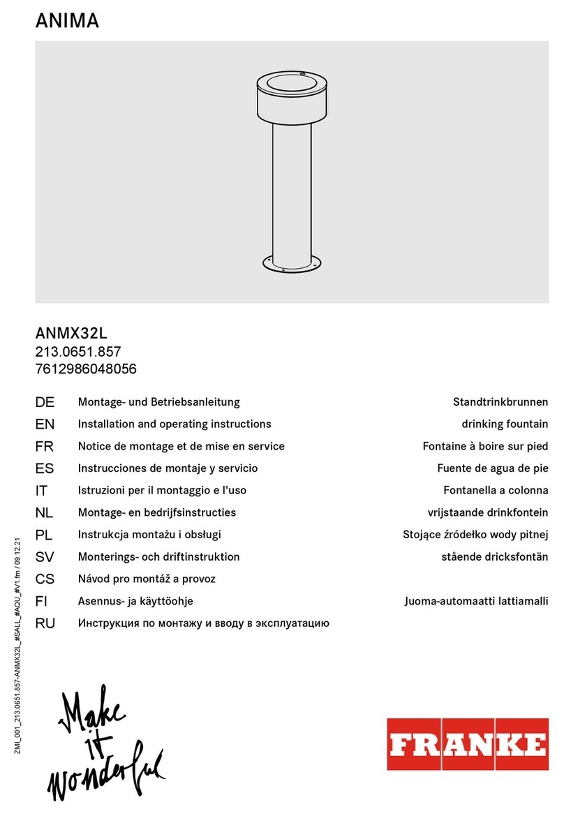 Franke ANIMA ANMX32L Installation and operating instructions