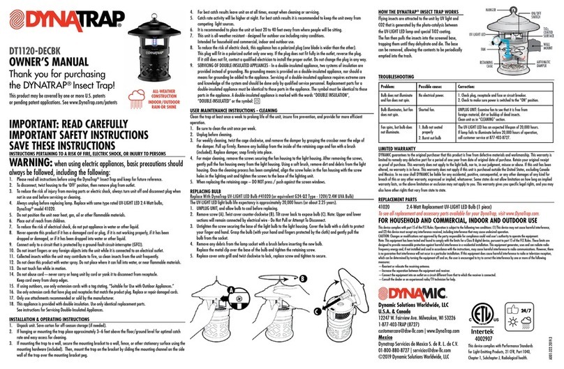 DynaTrap DT1120-DECBK User manual