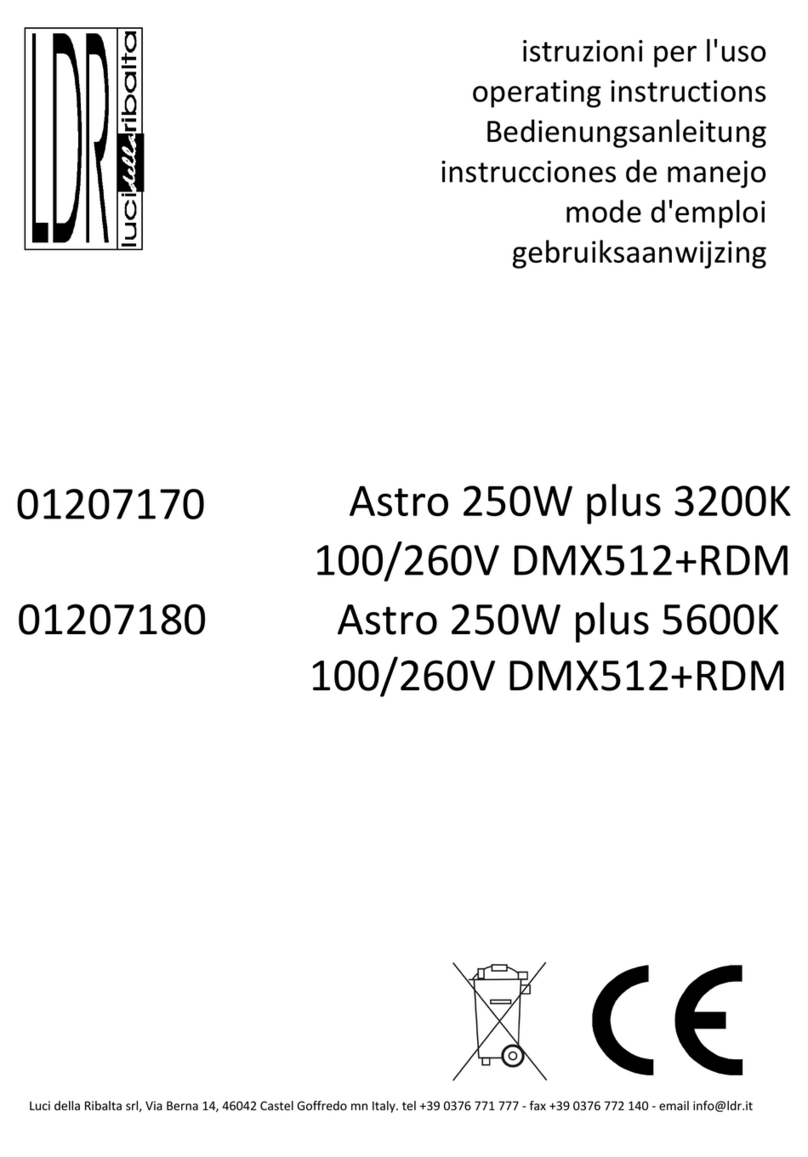 LDR Astro 250W plus 3200K 100/260V DMX512+RDM operating instructions
