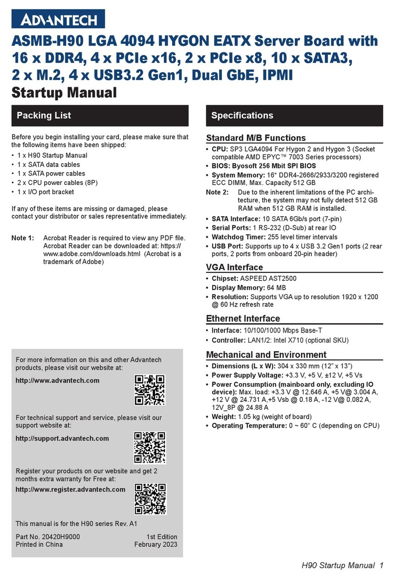 Advantech ASMB-H90 Installation and operation manual