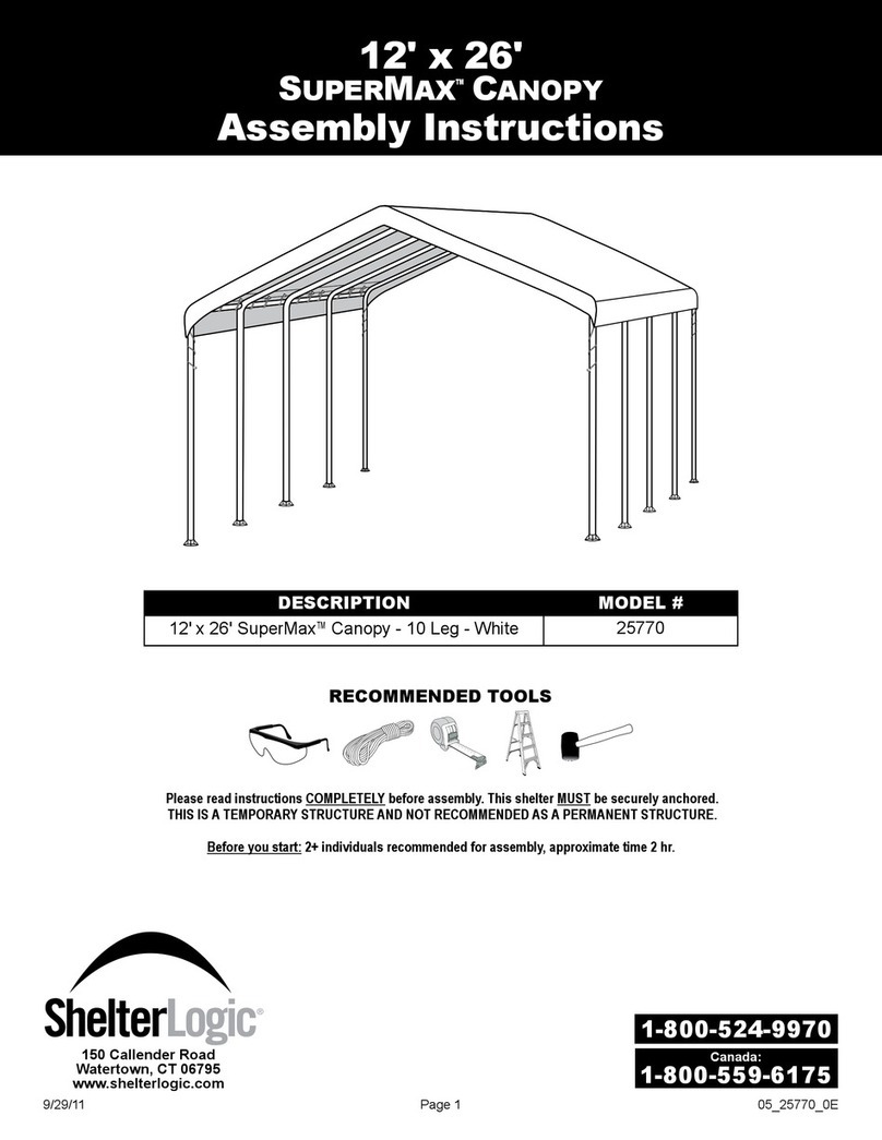 ShelterLogic SUPERMAX 25770 Assembly instructions ShelterLogic SUPERMAX 25770 Assembly instructions