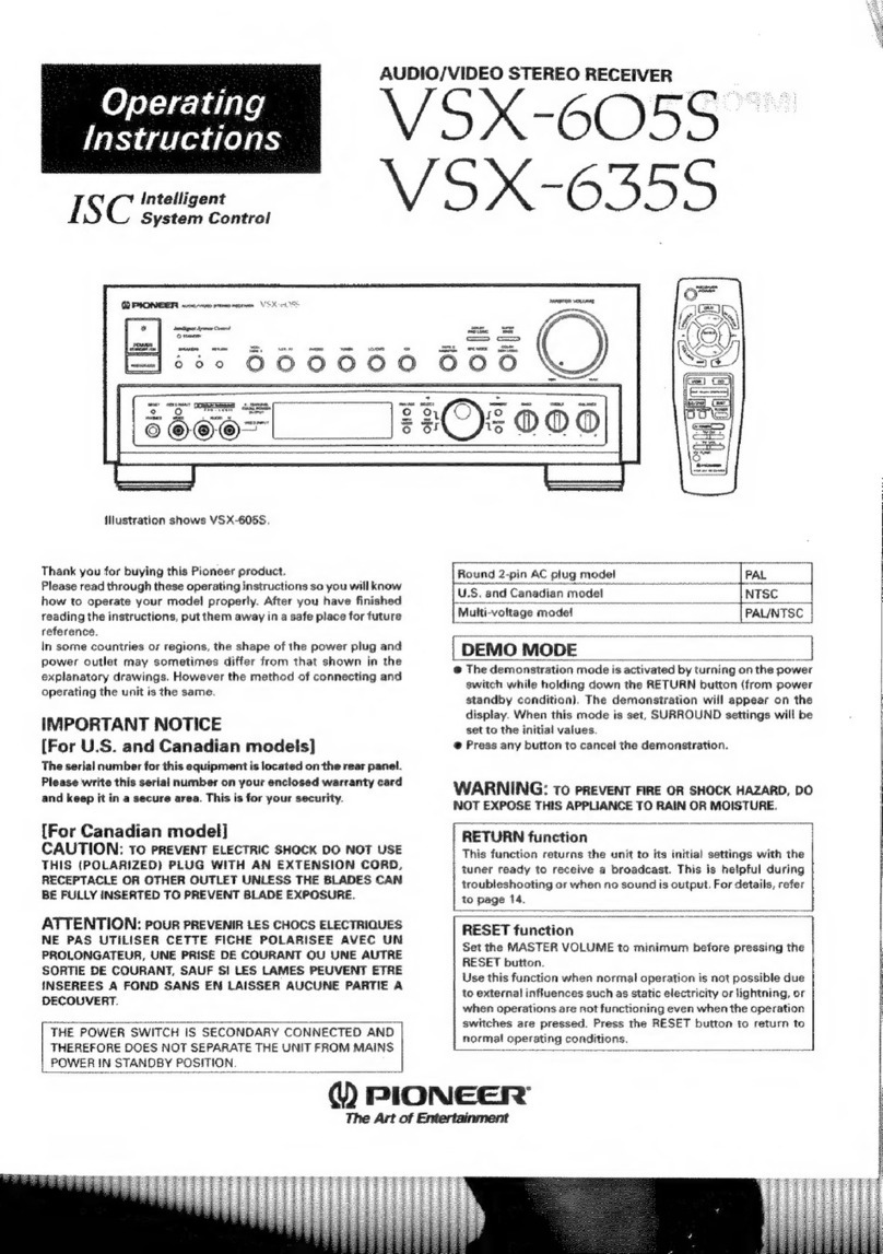 Pioneer VSX-605S User manual