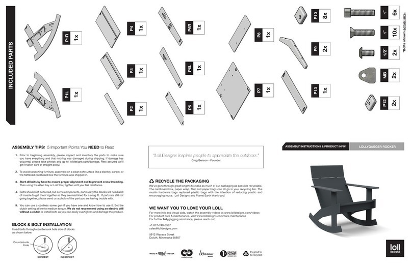 Loll Designs LOLLYGAGGER User manual Loll Designs LOLLYGAGGER User manual