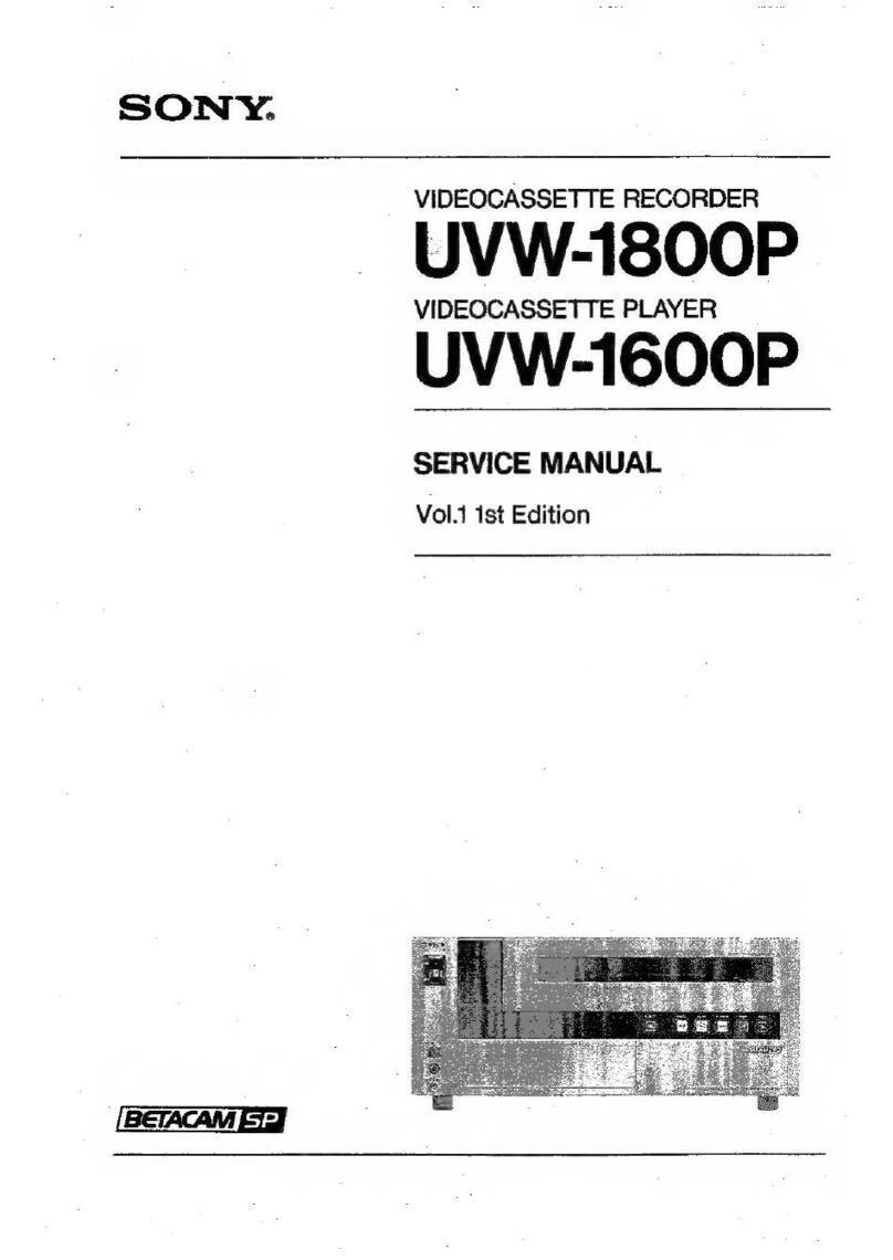 Sony UVW-1800P User manual Sony UVW-1800P User manual