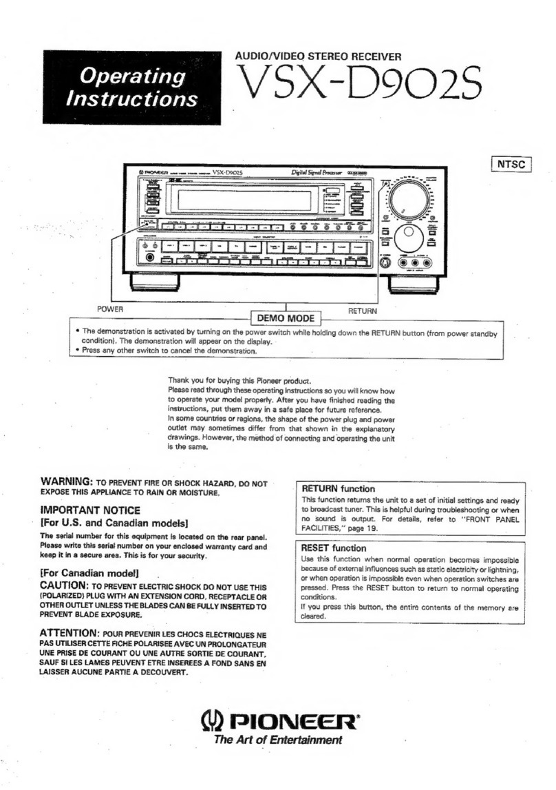 Pioneer VSX-D902S operating instructions