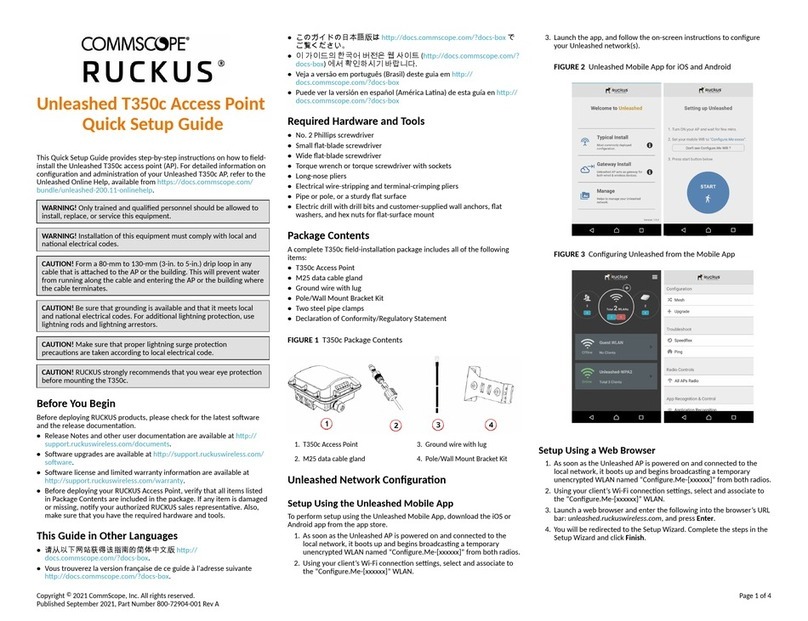 CommScope RUCKUS Unleashed T350c User manual