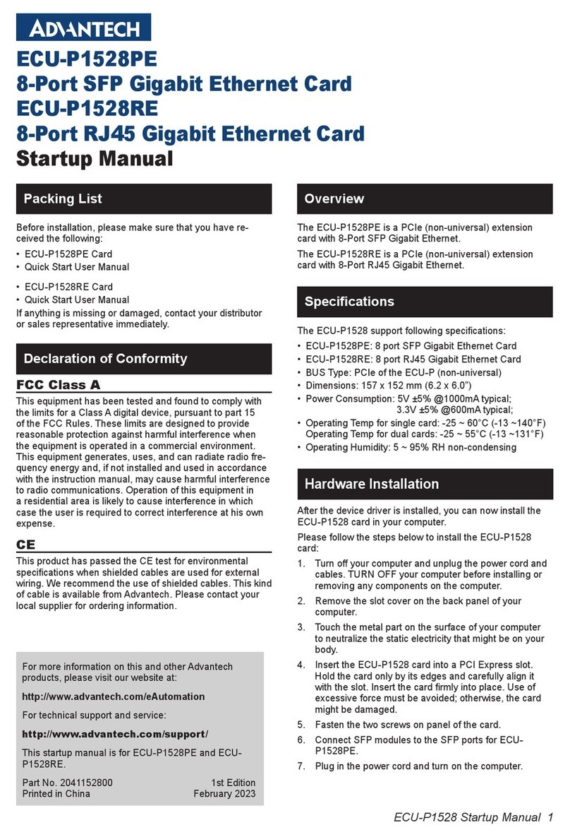 Advantech ECU-P1528PE Installation and operation manual