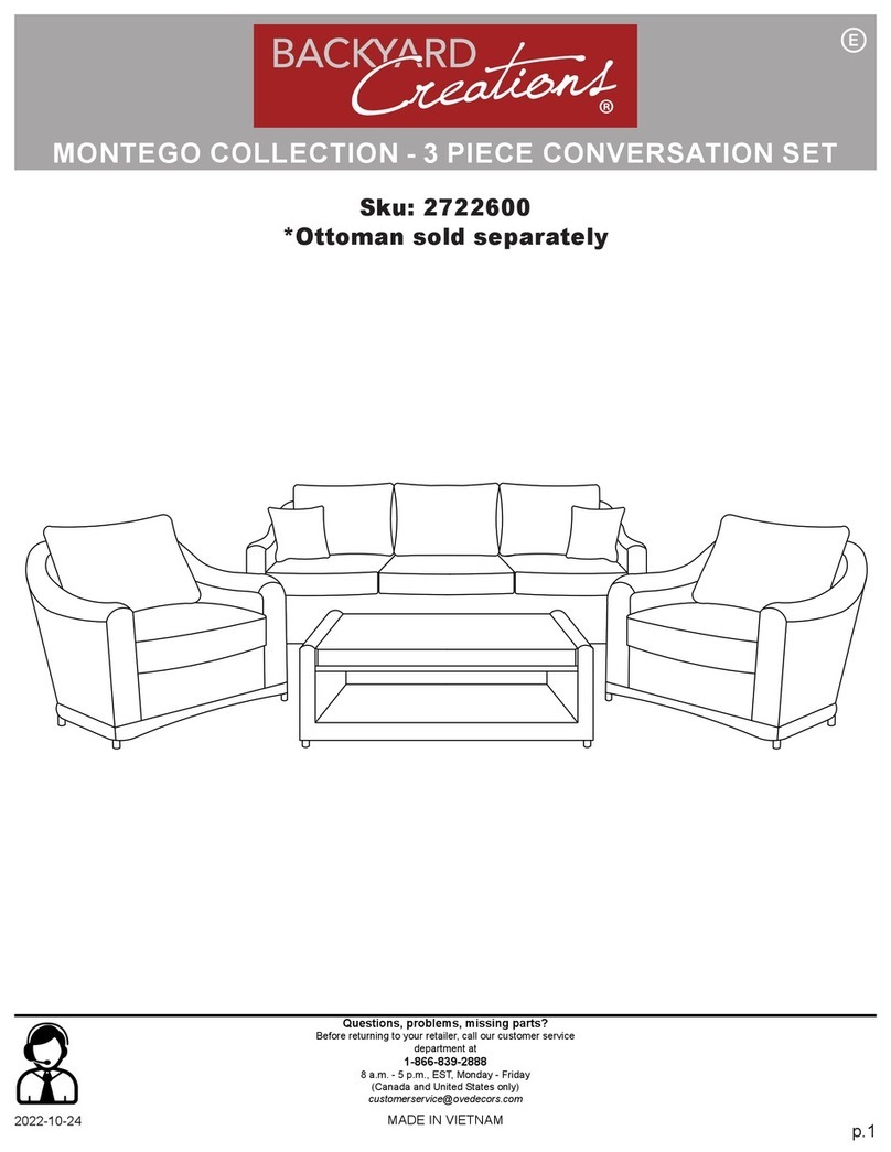 Backyard Creations MONTEGO 2722600 User manual Backyard Creations MONTEGO 2722600 User manual