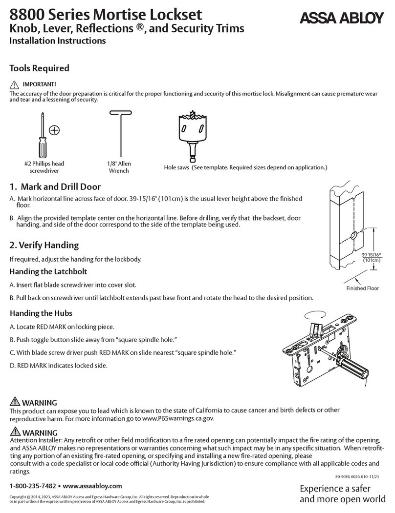 Assa Abloy 8800 Series User manual