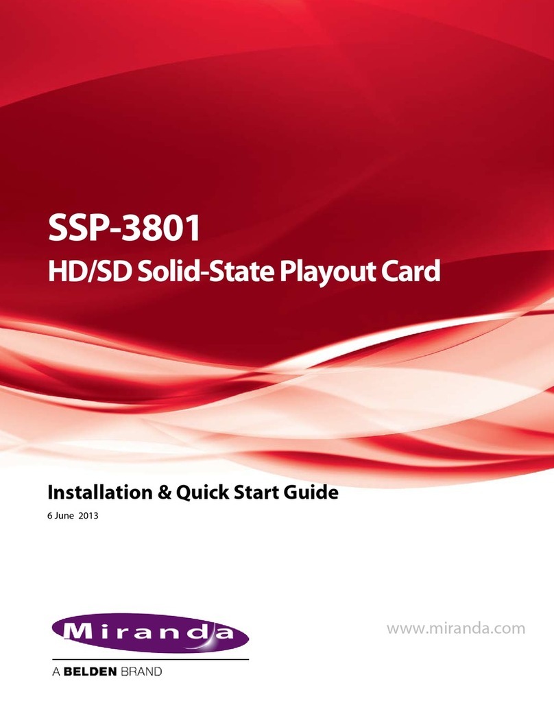 Belden Miranda SSP-3801 Installation & quick start guide