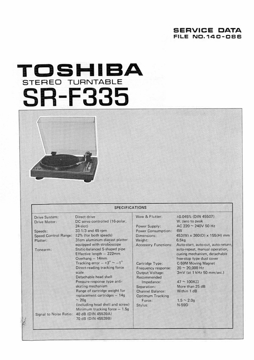 Toshiba SR-F335 Service data