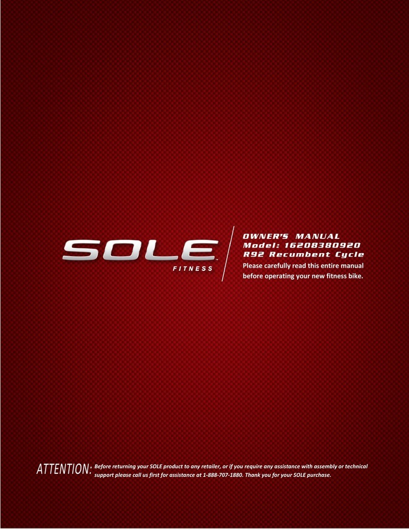 Sole Fitness R92 owner's manual