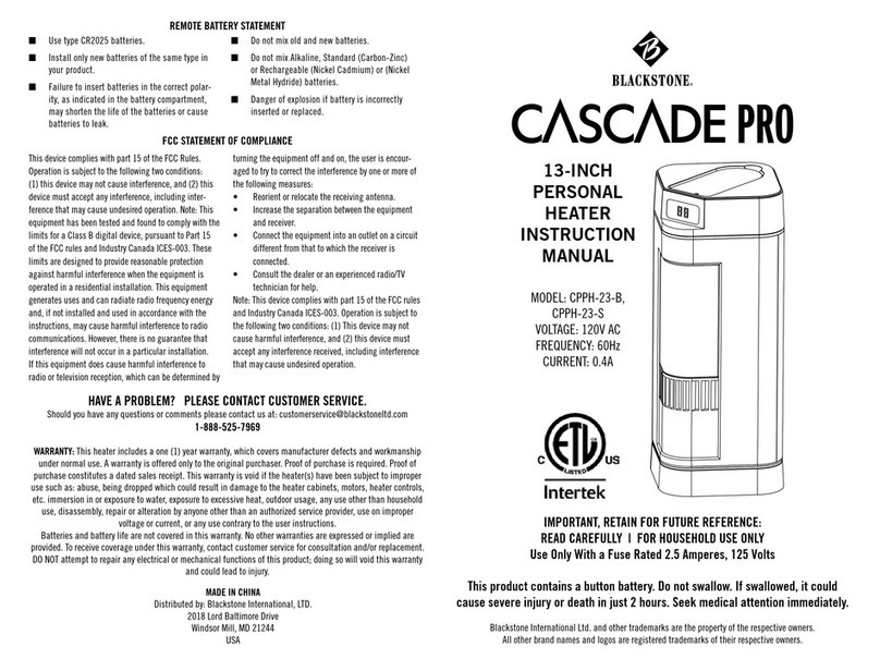 Black Stone CASCADE PRO User manual