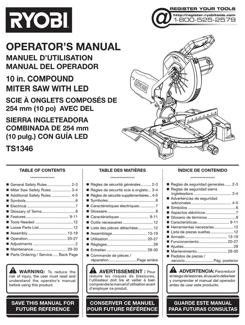 Ryobi TS1346 User manual