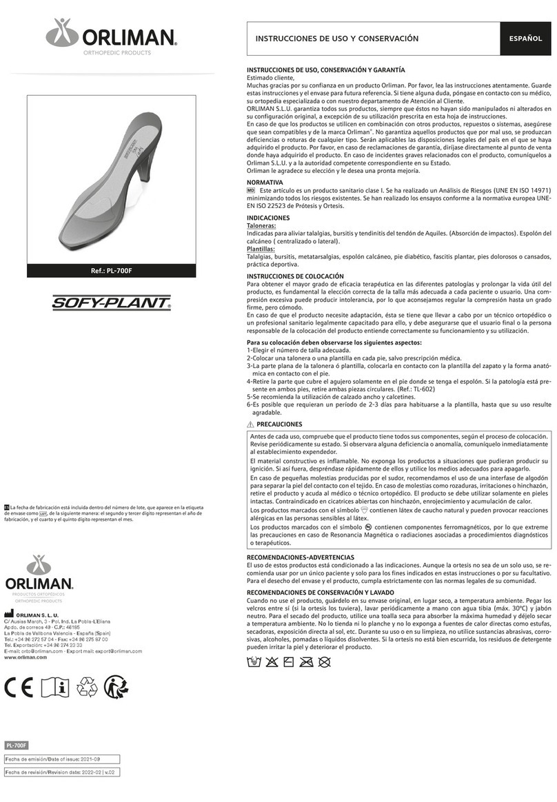 Orliman SOFY-PLANT PL-700F Operation instructions