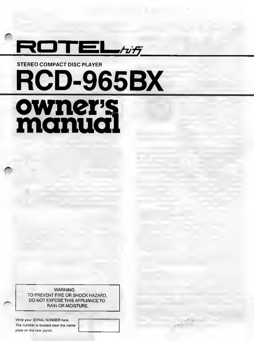 Rotel RCD-965BX User manual Rotel RCD-965BX User manual