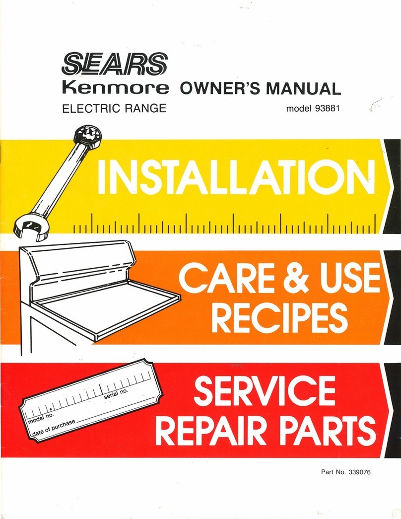 Sears Kenmore 93881 owner's manual