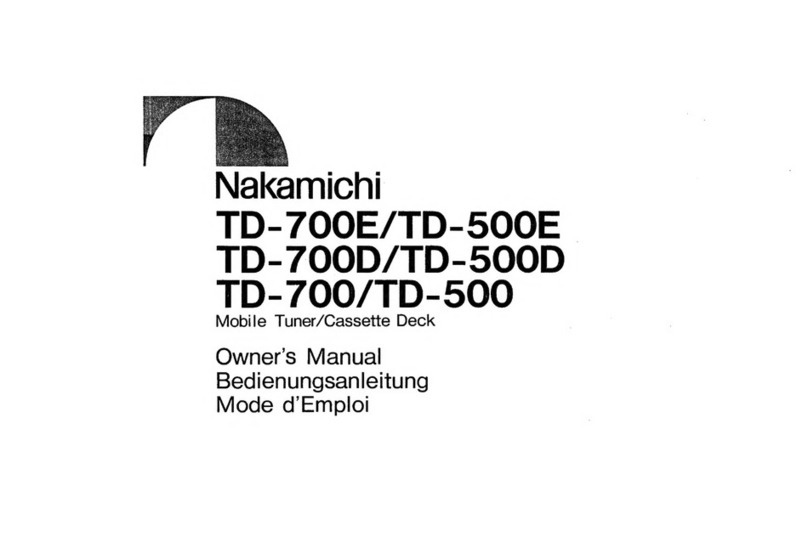 Nakamichi TD- 700E owner's manual