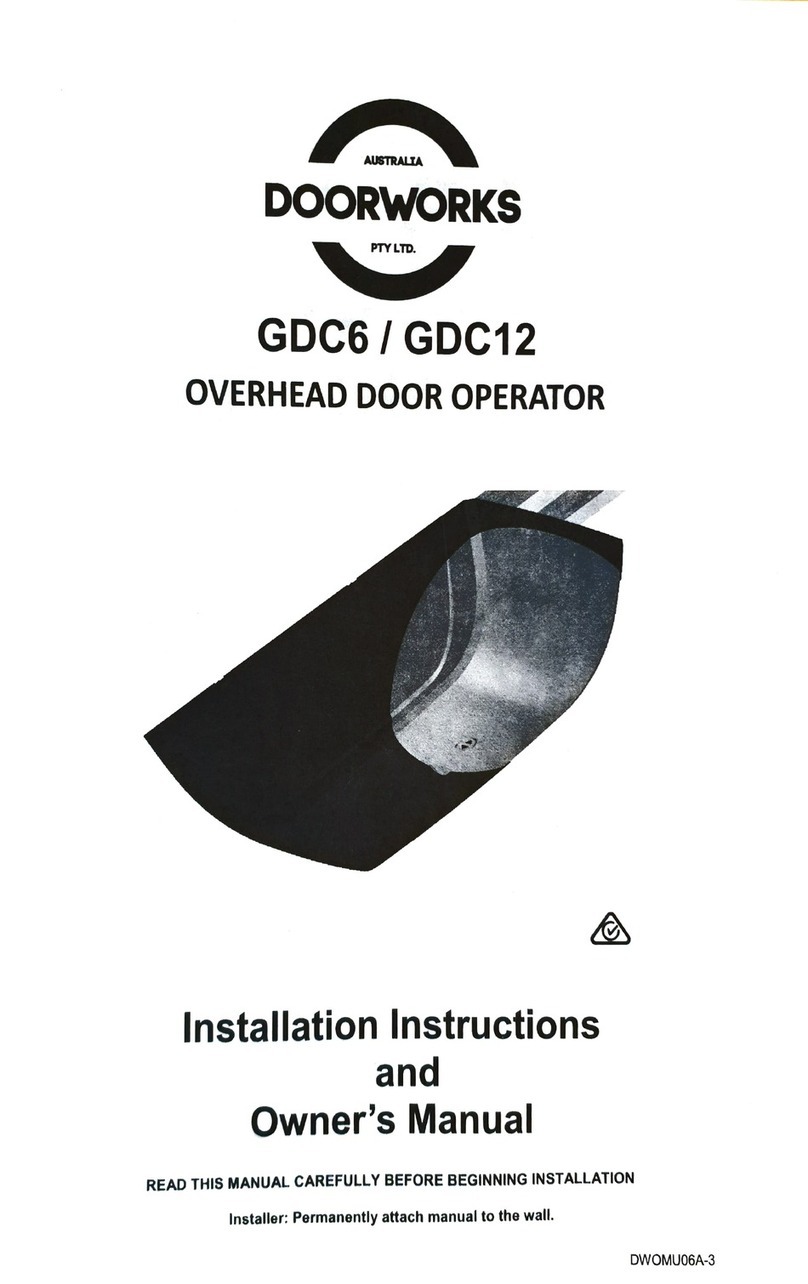DOORWORKS GDC6 Installation instructions and owner's manual