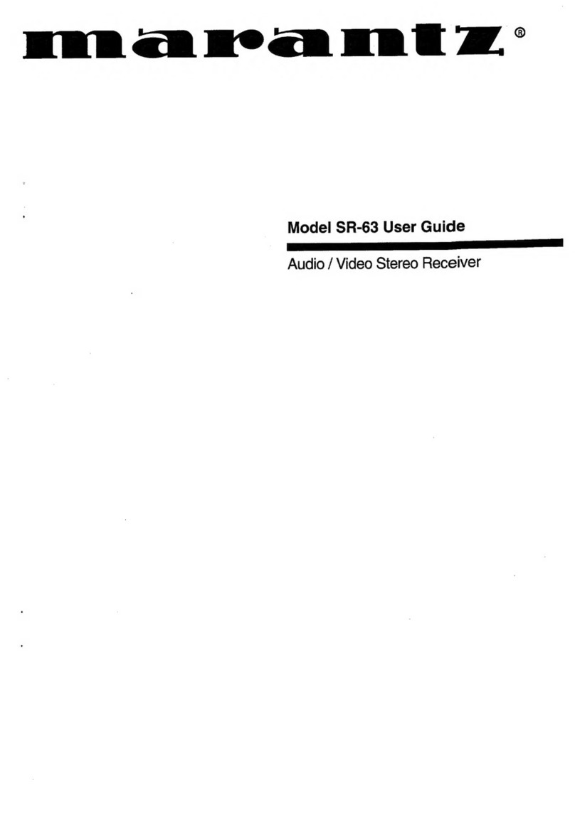 Marantz SR-63 User manual Marantz SR-63 User manual