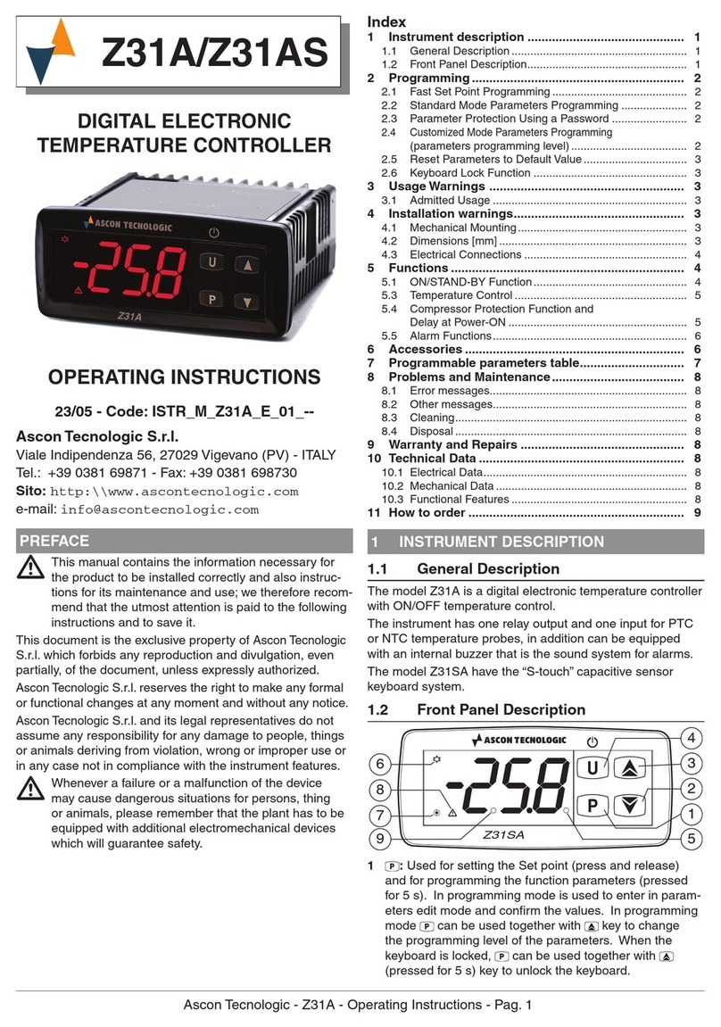 Ascon tecnologic Z31A operating instructions