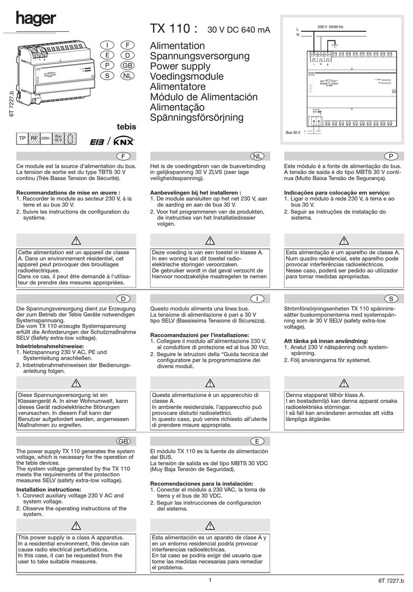hager TX 110 User manual