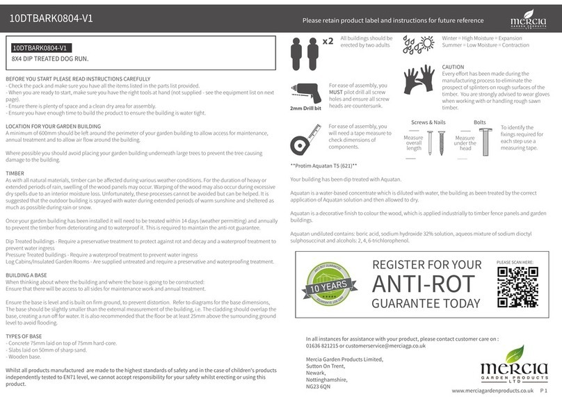 Mercia Garden Products 10DTBARK0804-V1 User manual
